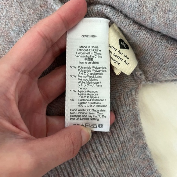 Madewell Coziest Yarn Merino Wool Alpaca Blend Open Front Walker Cardigan SZ M - Picture 8 of 11